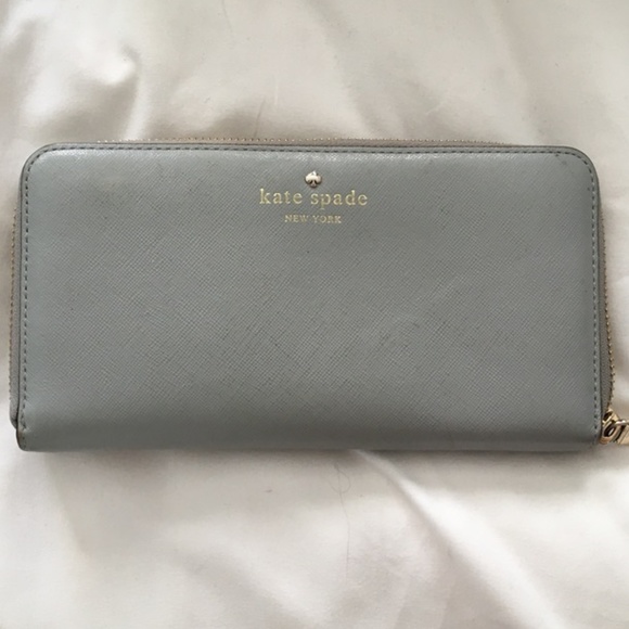 Kate Spade Grey Leather Continental Wallet - Picture 1 of 3